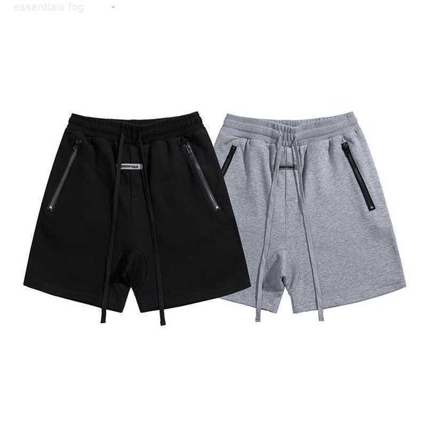 

casual sports pants feel of god essentials multi thread zipper pocket shorts high street loose pants fashion design sweatpants, Black