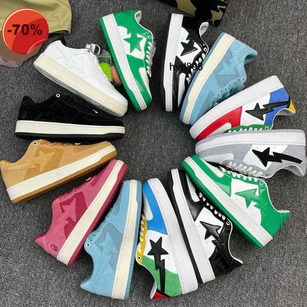

low shoesclassic camouflage shoes bapestas baped men's and women's casual shoes fashion sk8 black white green red orange five-star