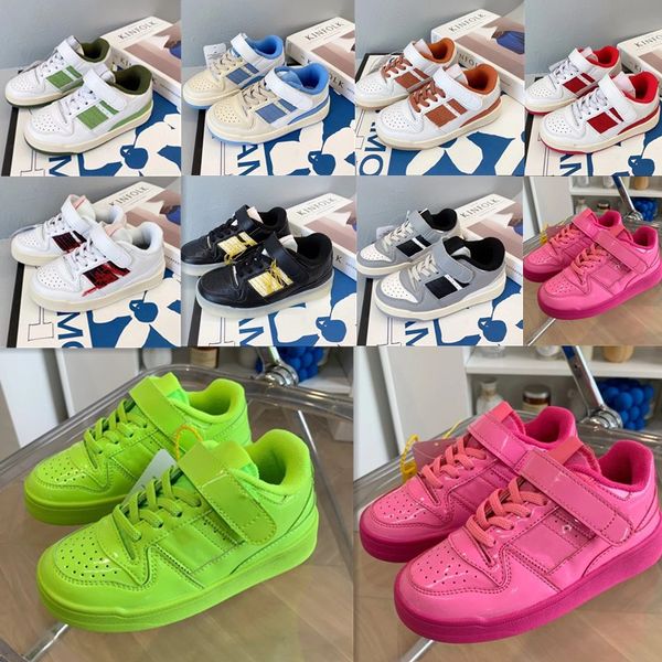 

athletic & kids shoes forum 84 children casual trainers youth sports sneakers buckle cream yellow denim blue tint easter egg designer bad bu, Black