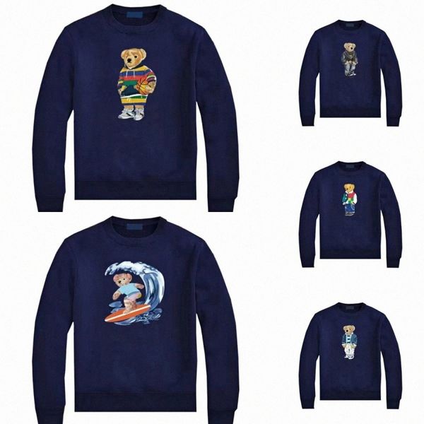 

designer polo hoodies sweatshirts pullover mens little bear print letter long sleeve crewneck bears casual cltohing, Black