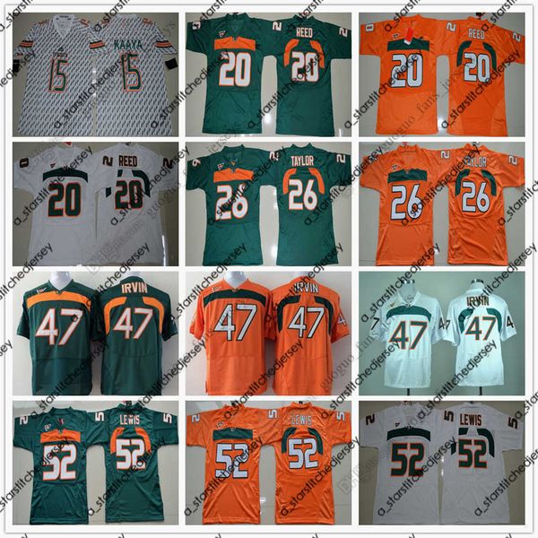 

american college football wear ncaa miami hurricanes football jersey brad kaaya ed reed sean taylor michael irvin ray lewis jersey size s--x, Black