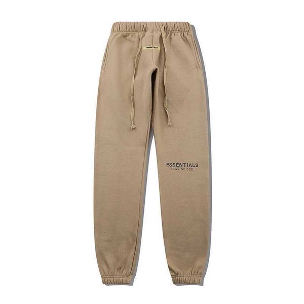 

casual sports pants the correct version of f og essentials double line reflective embroidery pants, Black