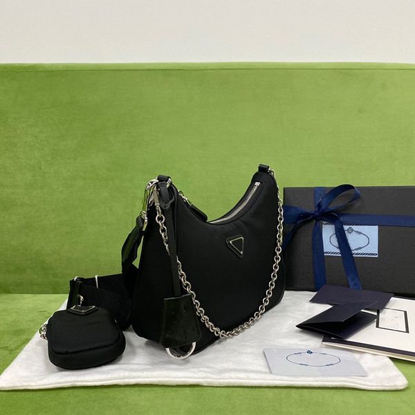 

9a designer bags handbags for women shoulder bag lady chest pack lady composite tote chains canvas handbag purse messenger hobo pra 3 in 1 v