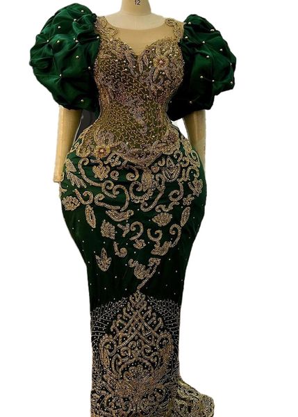 

2023 arabic aso ebi mermaid luxurious prom dresses lace beaded crystals evening formal party second reception birthday engagement gowns dres, Black