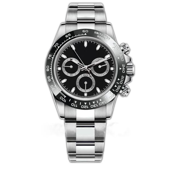 

men business 2813 automatic watch cosmic basel black and white ceramic bezel 316l folding clasp 116500 waterproof mens watch317k, Slivery;brown