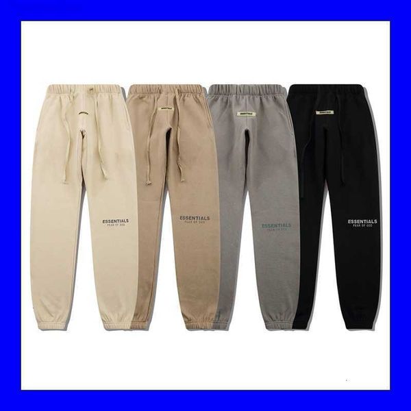 

casual sports pants plush fog high street fashion brand essentials loose casual leggings trousers for men and women design sweatpants, Black