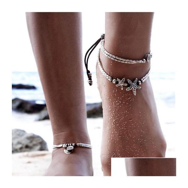 

anklets vintage bracelet foot jewelry handmade beads chain anklets for women ankle leg charm rune starfish bracelets fashion beach a dhhlq, Red;blue
