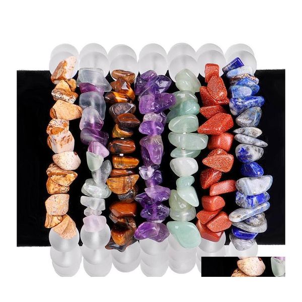 

beaded simple style colorf gravel beaded bracelet diy fashion creative designer stretch rope couple jewelry friend drop delivery brac dhjd8, Black