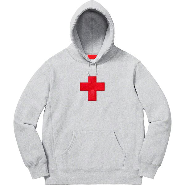 

22fw men's cross box letter hooded sweatshirt women autumn winter thick warm embroidery sweater pullover classic high street fashion ho, Black