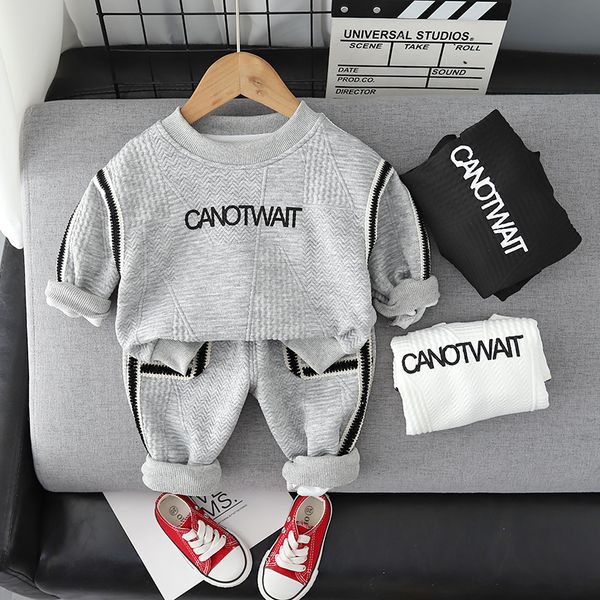 

clothing sets baby boy clothes set casual infant long sleeve t-shirt winter girl letter autumn toddler suit 221203, White