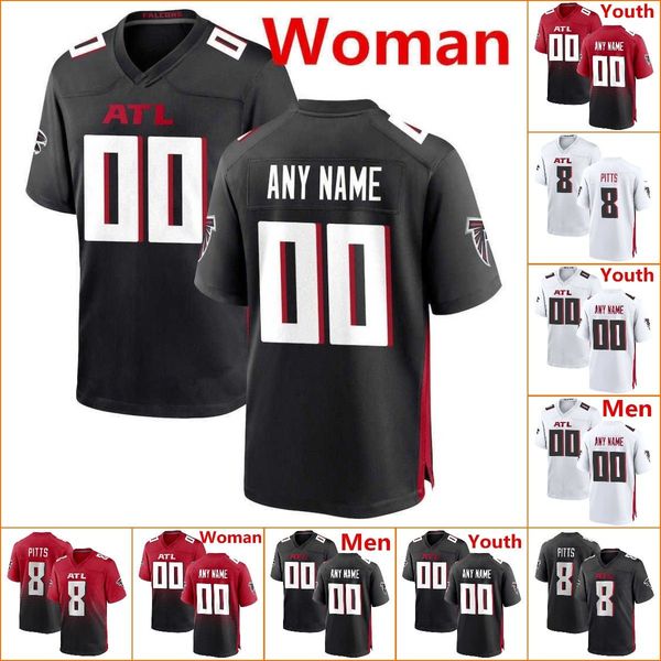 

jersey wholesale custom men womens youth atlanta''falcons''8 kyle pitts 5 drake london 1 marcus mariota 18 calvin'&, Black;red