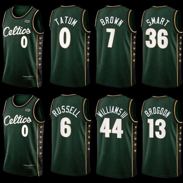 

basketball jerseys college basketball wears 2023 celti city green edition jersey jayson 0 tatum jaylen 7 brown al horford malcolm brogdon ma, Black