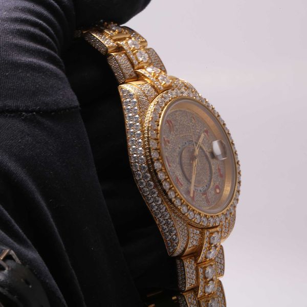 

wristwatches iced out customize diamond luxury men's watch handmade fine jewelry manufacturer natural diamond watcht1hsi4sizpis, Slivery;brown