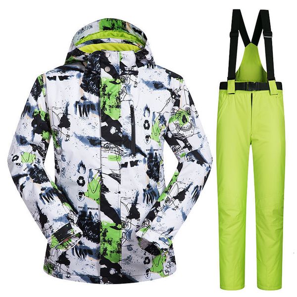 

skiing suits suit men s jacket pants snowboard clothing windproof waterproof snowboarding coat and trousers thick thermal parka 221203