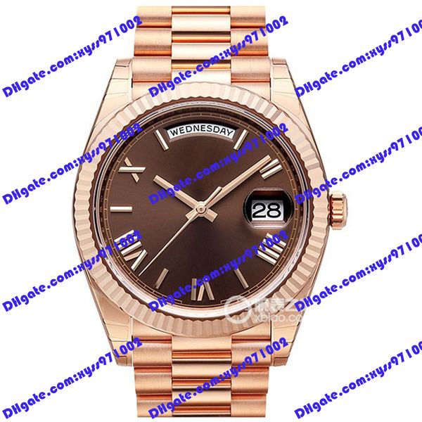

highquality men's watch 2813 automaton m228235 watch 40mm brown roman dial luxury watch rose gold stainless steel sapphire glass 228238, Slivery;brown