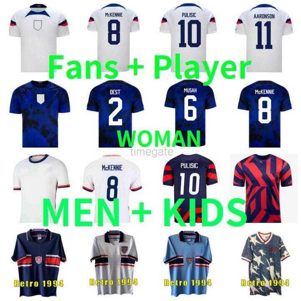 

pulisic reyna soccer jerseys fans tees 22 23 mckennie 202 3adams acosta lloyd morris national team camisetas, Black