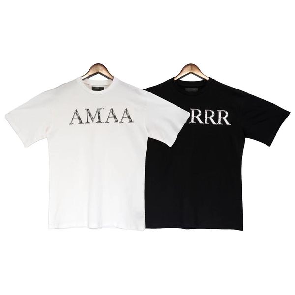 

mens designer t shirt summer luxurys shirts for men cotton jersey fabric polo short sleeve white lettering print black sleeve casual tee, White;black