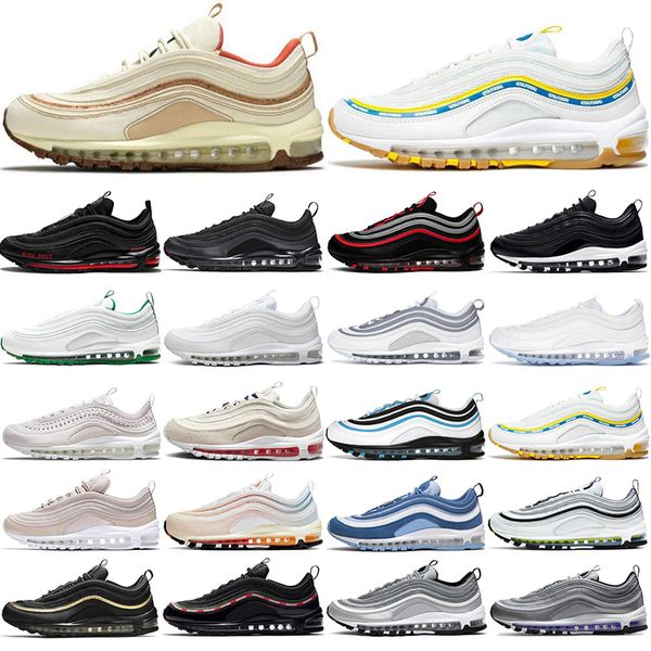 

97 running shoes og 97s sneakers triple white black bullet cork first use reflective bred pink scales undefeated ucla bruins designer mens t