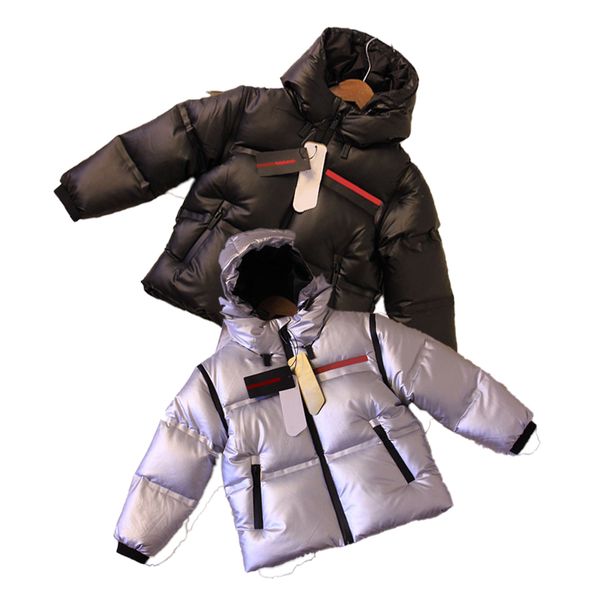 

outwear down coat children's down jacket warm hooded puff jacket tail sheet suitable height for infants 90-160cm, Blue;gray