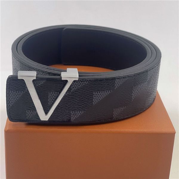 

designer belts fashion deluxe plaid presbyopia striped leather men and women l buckle belts 3.8cm wide with box aaa666, Black;brown