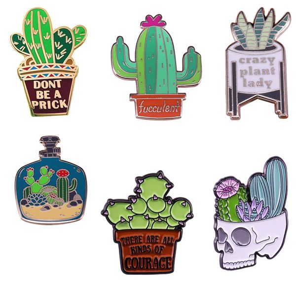 

cactus brooch green plants badge gardeners gift funny pins, Blue