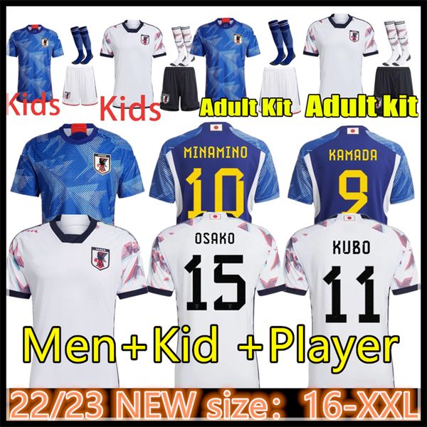 

22/23 japan soccer jerseys isagi atom tsubasa minamino asano doan maeda kubo women men kids kit 2023 japanese uniforms football shirt fans p, Black;yellow