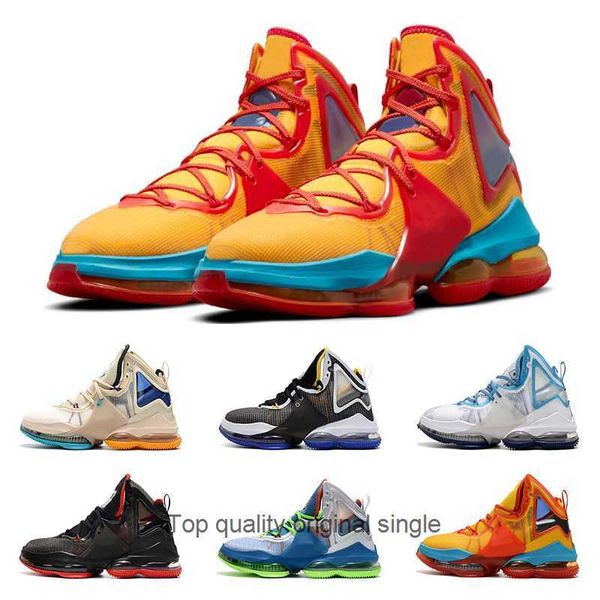 

lebrons 19 tune squad men basketball shoes 19s black neon green blue dutch blue sneakers outdoors sports trainers size 7-12