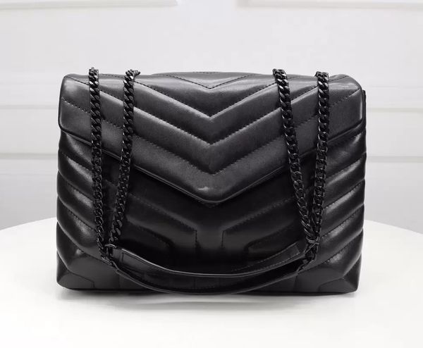 

designer shoulder bags square fat loulou chain real leather women's large-capacity handbags 25cm and 32cm quilted messenger bag