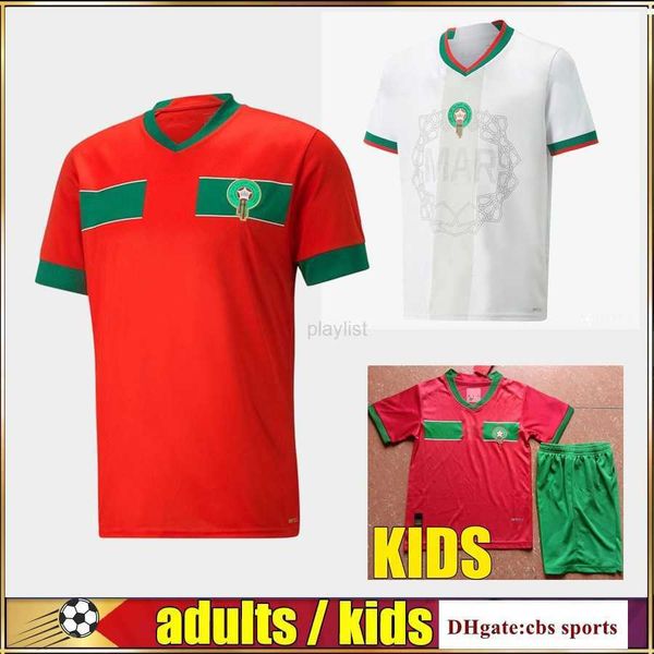 

soccer jersey american college football wear 2022 2023 moroccan hakimi maillot marocain ziyech en-nesyri men kids kit harit saiss idrissi bo, Black