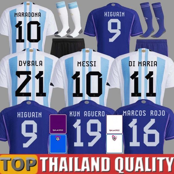 

2022 argentina soccer jerseys messis 1000 di maria dybala lo celso maradona messis 1000 de paul football shirt fans player version 22 23 men, Black;yellow