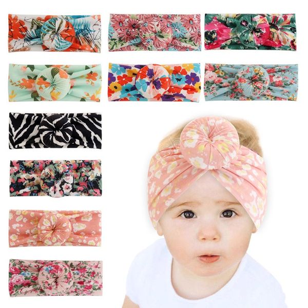

fashion flowers pattern donut hairband vintage print baby girls headband sweet kids hair accessories pgraphy props, Slivery;white