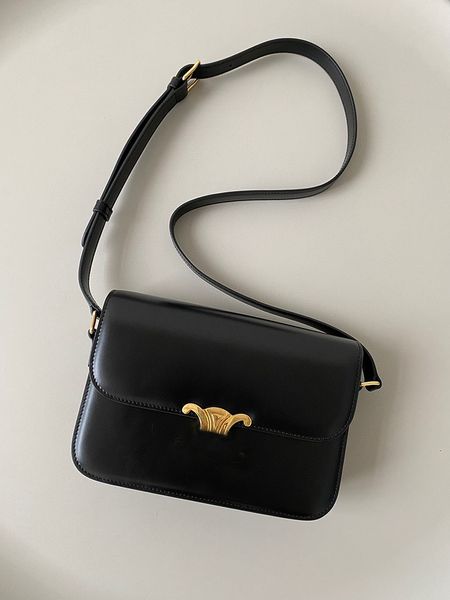 

fashion leather messenger bags designer bag cover europe and america retro cute commuter oneshoulder leathers luxury small square bag black