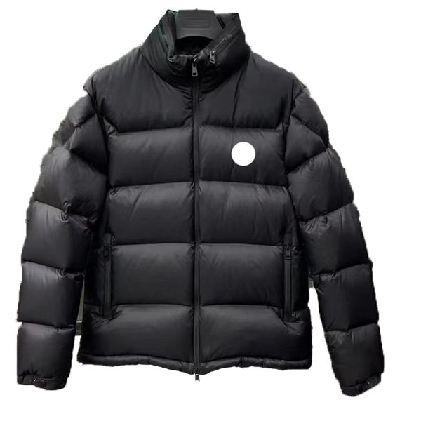 

designe down parkas embroidered badge women stand collar hidden hat color contrast short bread coat thickened warm jacket coat, Black