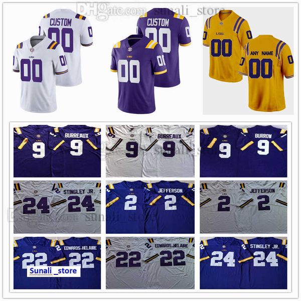 

american college football wear american college football wear lsu tigers man college 9 joe burrow burreaux jerseys 2 justin jefferson 22 cly, Black
