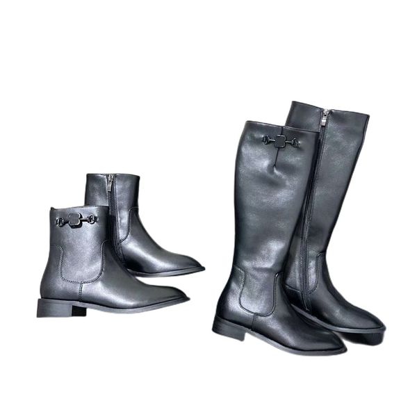 

new short boots women's autumn and winter mid rise boots designer luxury high heel shoes color matching zipper slip resistant fashion s, Black
