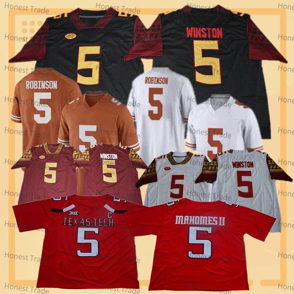 

american college football wear ncaa football jersey texas longhorns 5 bijan robinson 5 patrick mahomes ii florida 5 jameis winston black col