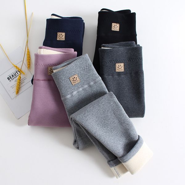 

trousers children winter pants for girls leggings thick berber fleece high waist warm skinny pencil kids clothes 2 to 14y 221203, Blue