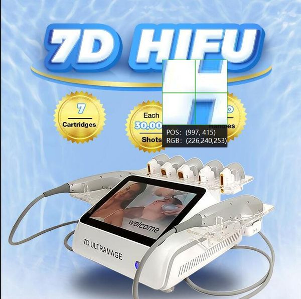 

7d hifu slimming 7 cartridges 210000 s skin tightening macro and micro high energy face lifting anti-wrinkle skin repaired beauty machine