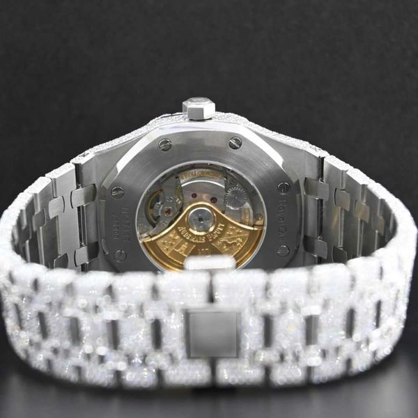 

20233622 wristwatches hip hop diamond watch round cut all size customize vvs1 handmade diamond watch for mens diamond watch, Silver