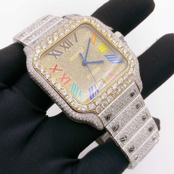 

wristwatch custom rapper hip hop jewelry mens vvs diamonds watch iced out vvs1 watch for man and womenuwvu0my3, Slivery;brown