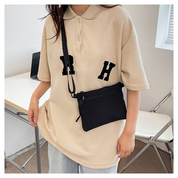 

women's bag casual fashion joker solid color shoulder messenger bag, Black;red