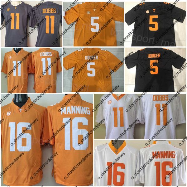 

american college football wear ncaa college football tennessee volunteers 5 hendon hooker jerseys 16 peyton manning 11 joshua dobbs universi, Black