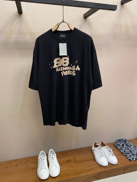 

men's plus tees & polos round t-shirt plus size neck embroidered and printed polar style summer wear with street pure cotton 2weq, Black;brown