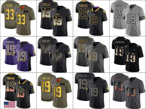 

jersey wholesale custom minnesota''vikings''men #19 adam thielen women youth limited football jerseys, Black;red
