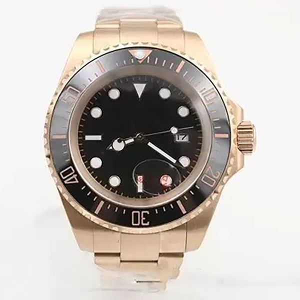 

mens watch designer 44mm rose gold black dial fashino men stainless glide lock ceramic bezel watch men's sports wristwatches, Slivery;brown