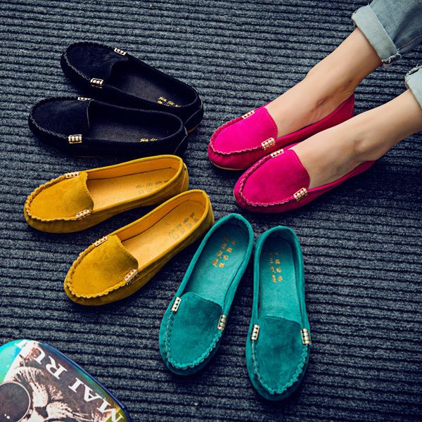 

dress shoe flats shoes loafers candy color slip on flat ballet comfortable ladies shoe zapatos mujer plus size 35 43 221203, Black