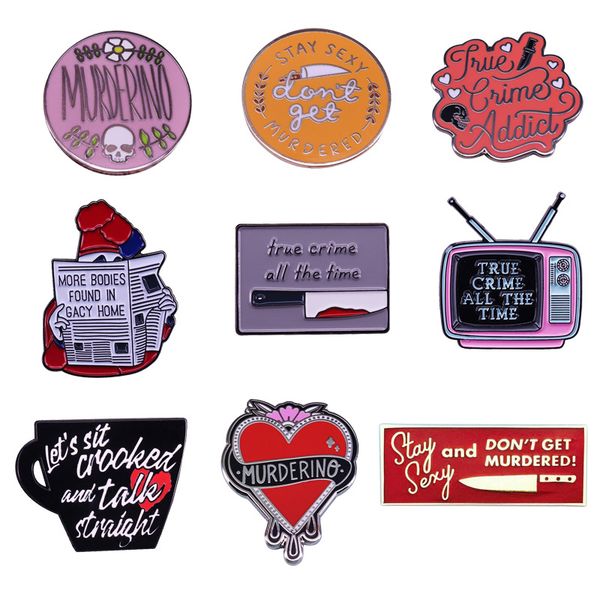 

true crime brooch nonfiction literary and film ithemed jewelry, Blue