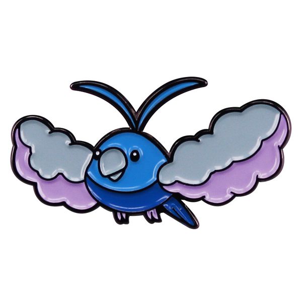 

japanese anime cute bird enamel pins badges brooch for clothes backpack accessories lapel pins decorative jewelry gifts, Blue