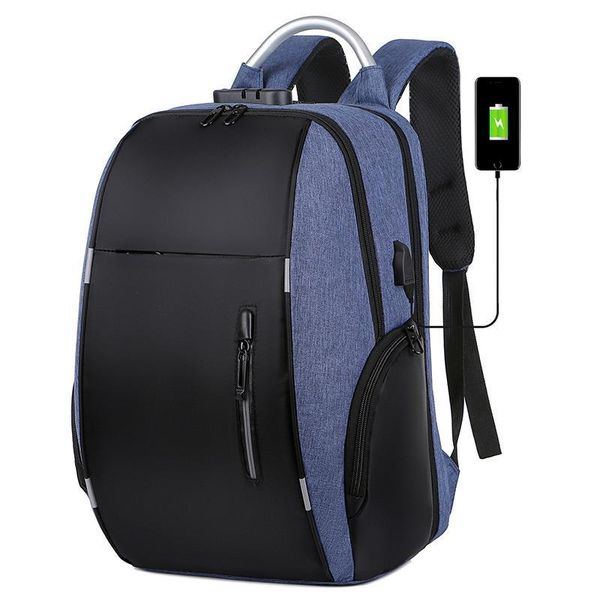 

casual backpack men anti-theft 22l usb travel bagpack 15 6 inch lapbag business men waterproof outdoor student schoolbag246a