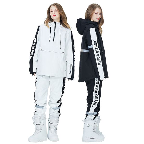 

skiing suits couples suit women s jackets and pants set two pieces loose print letters waterproof snow men winter snowsuit 221203
